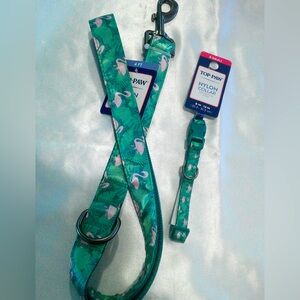 Top Paw Pink Flamingo Nylon Collar and Leash Set (XS)